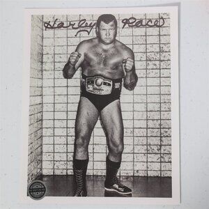 HARLEY RACE Signed Autograph 8x10 Photo Pro Wrestling Crate Tees